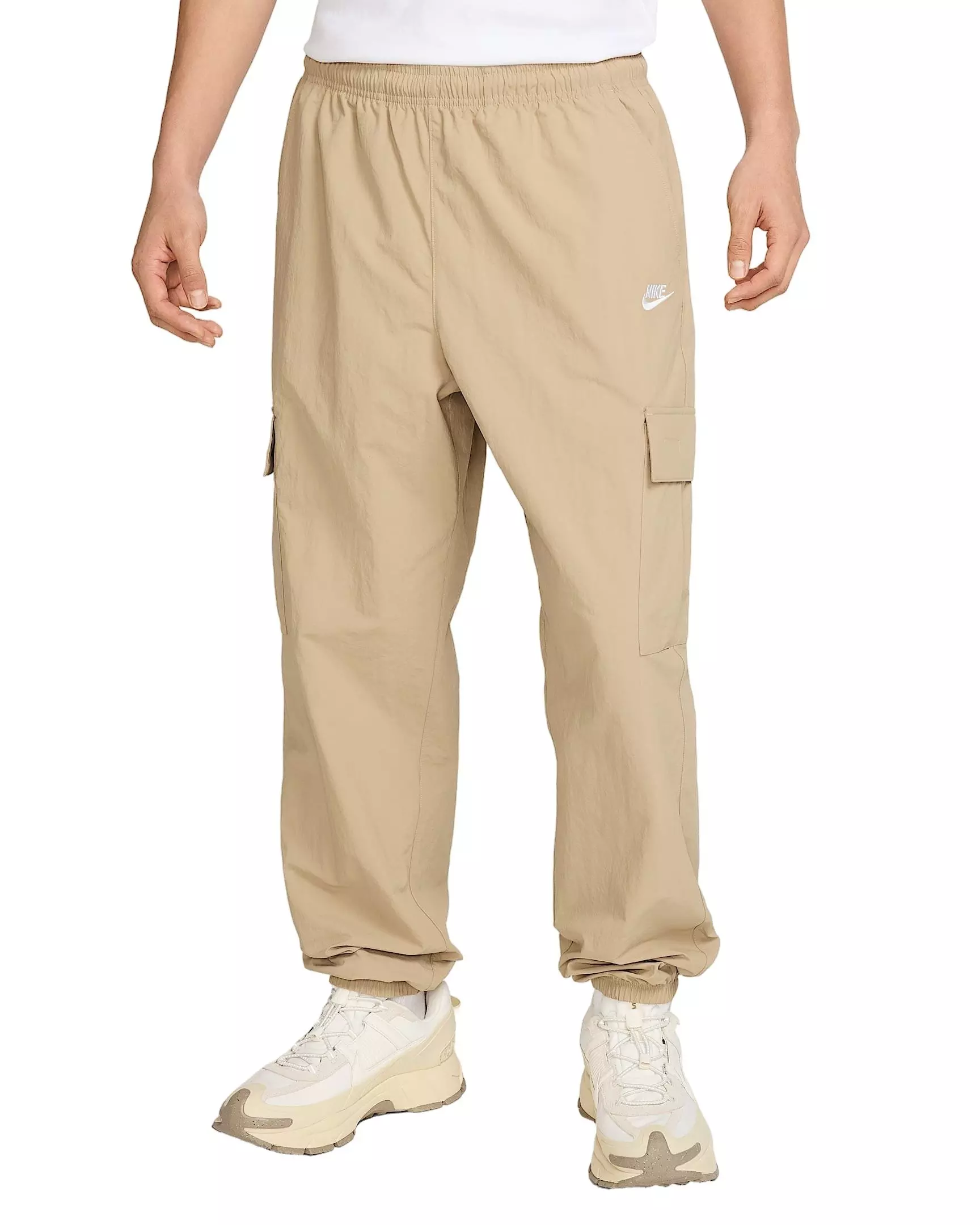 Nike Men's Club Woven Cargo Parachute Pants -Beige